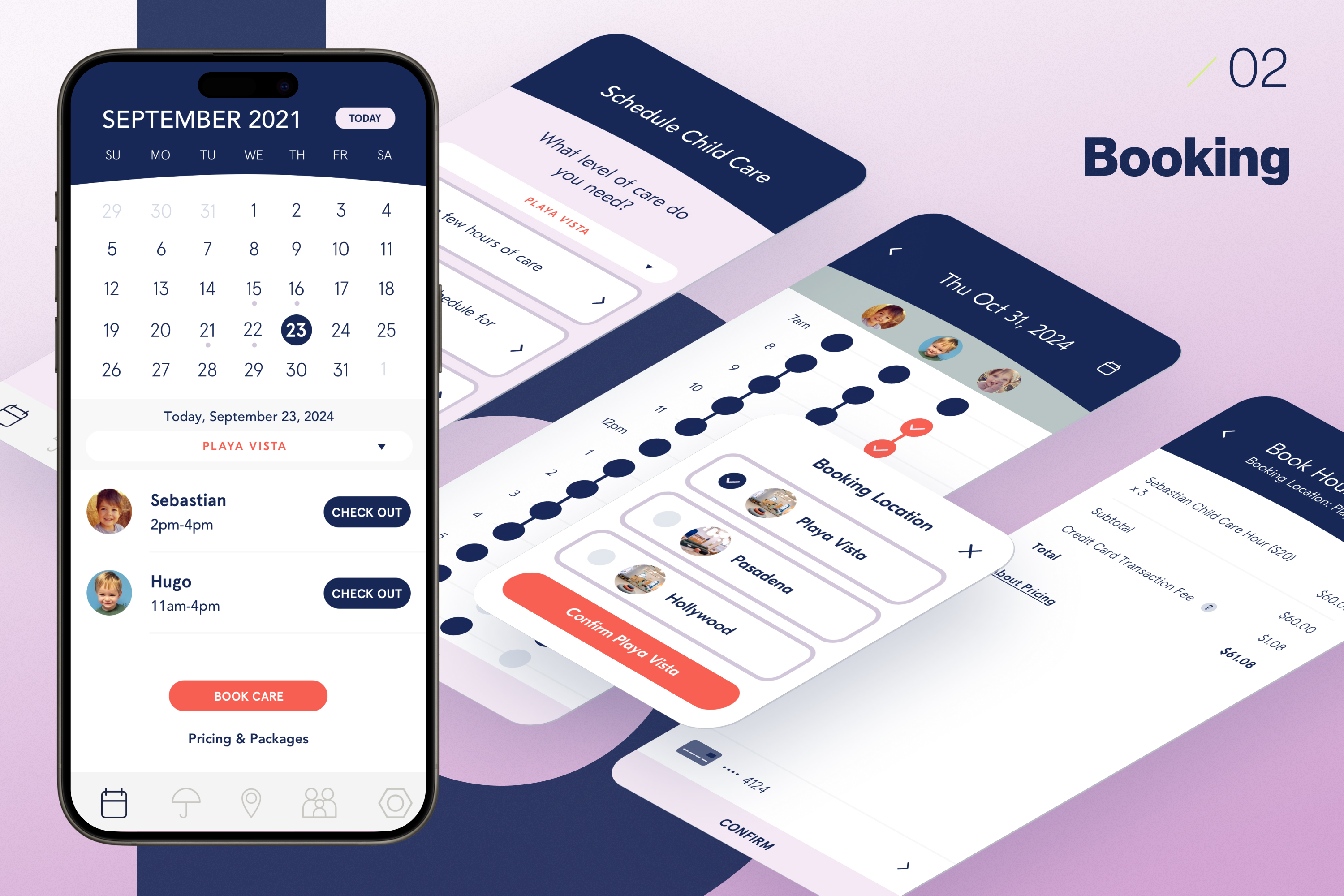Booking — the dot matrix for by-the-hour availability