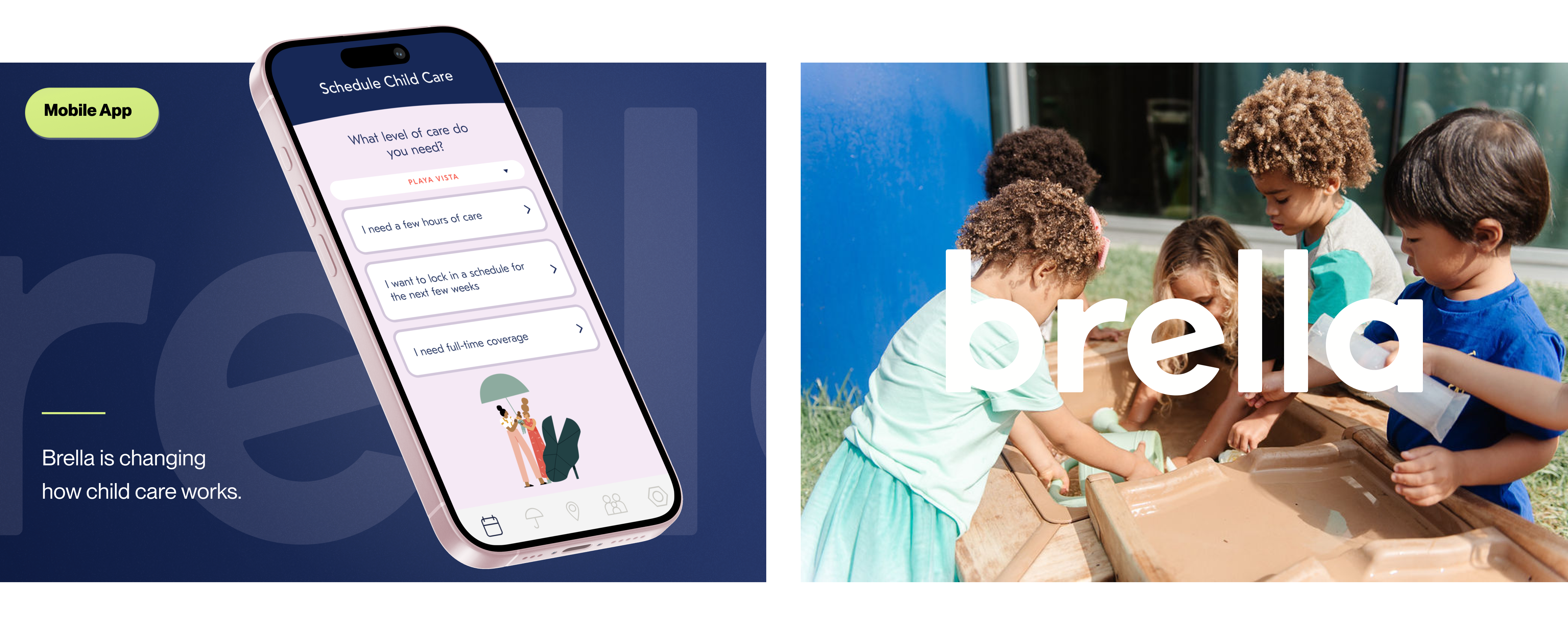 Brella mobile app and the Playa Vista Brella center