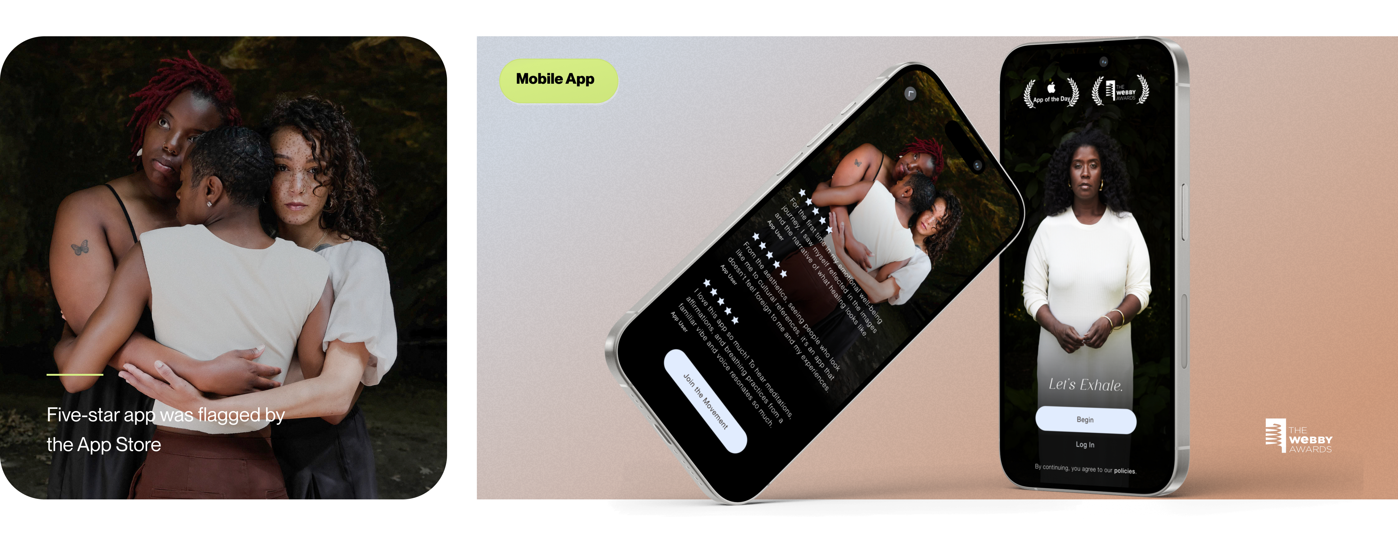 Exhale — five-star app featured by the App Store, Webby Awards