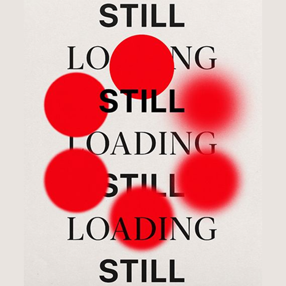 Red dots over type