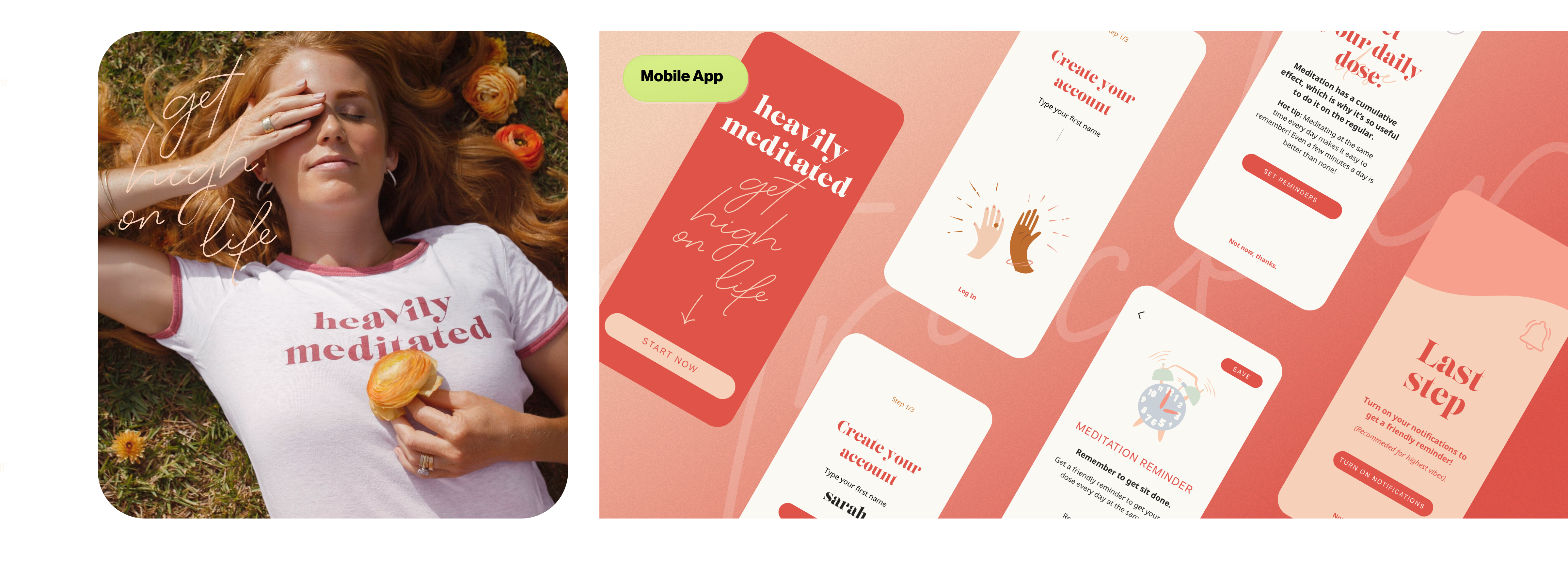 Heavily Meditated — get high on life; onboarding screens