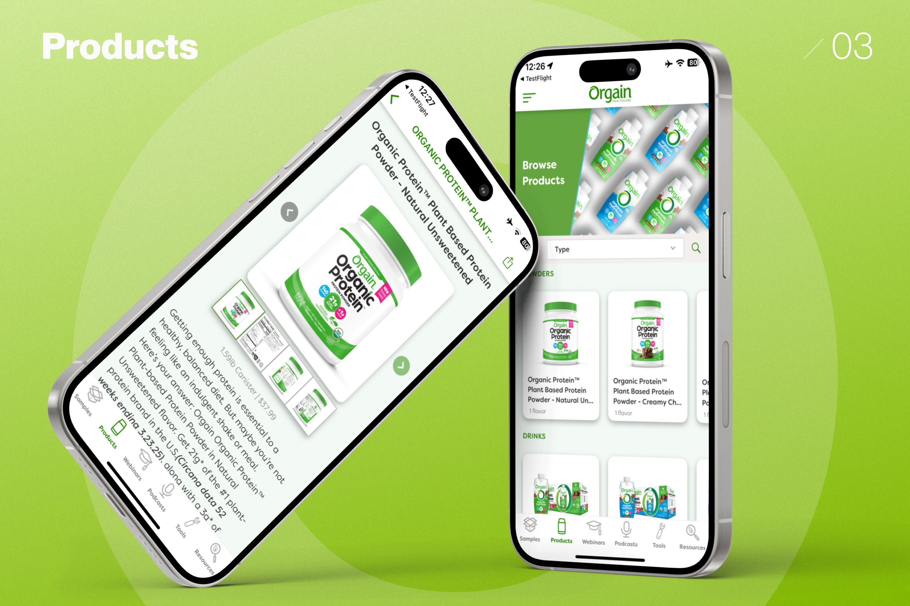 Products — browse products, product detail
